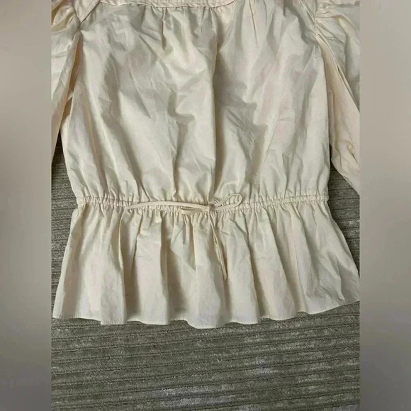 ULLA JOHNSON Mireya Blouse Cotton Puff sleeve cottage Ballet long sleeve peplum - Picture 4 of 8